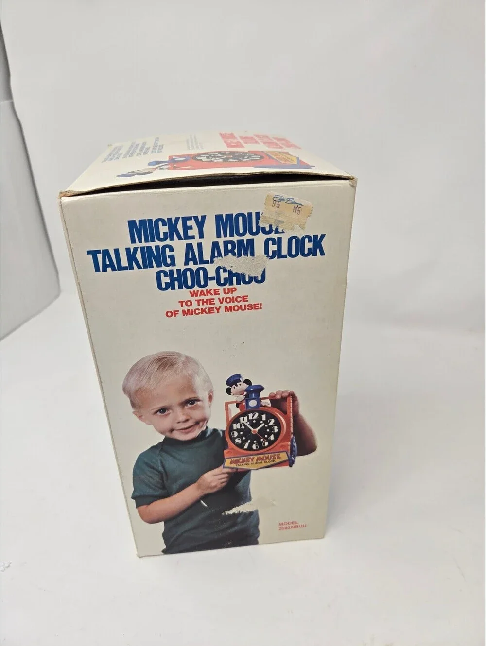 1970's BRAND NEW IN BOX Mickey Mouse Talking Alarm Clock Choo-Choo Bradly Time